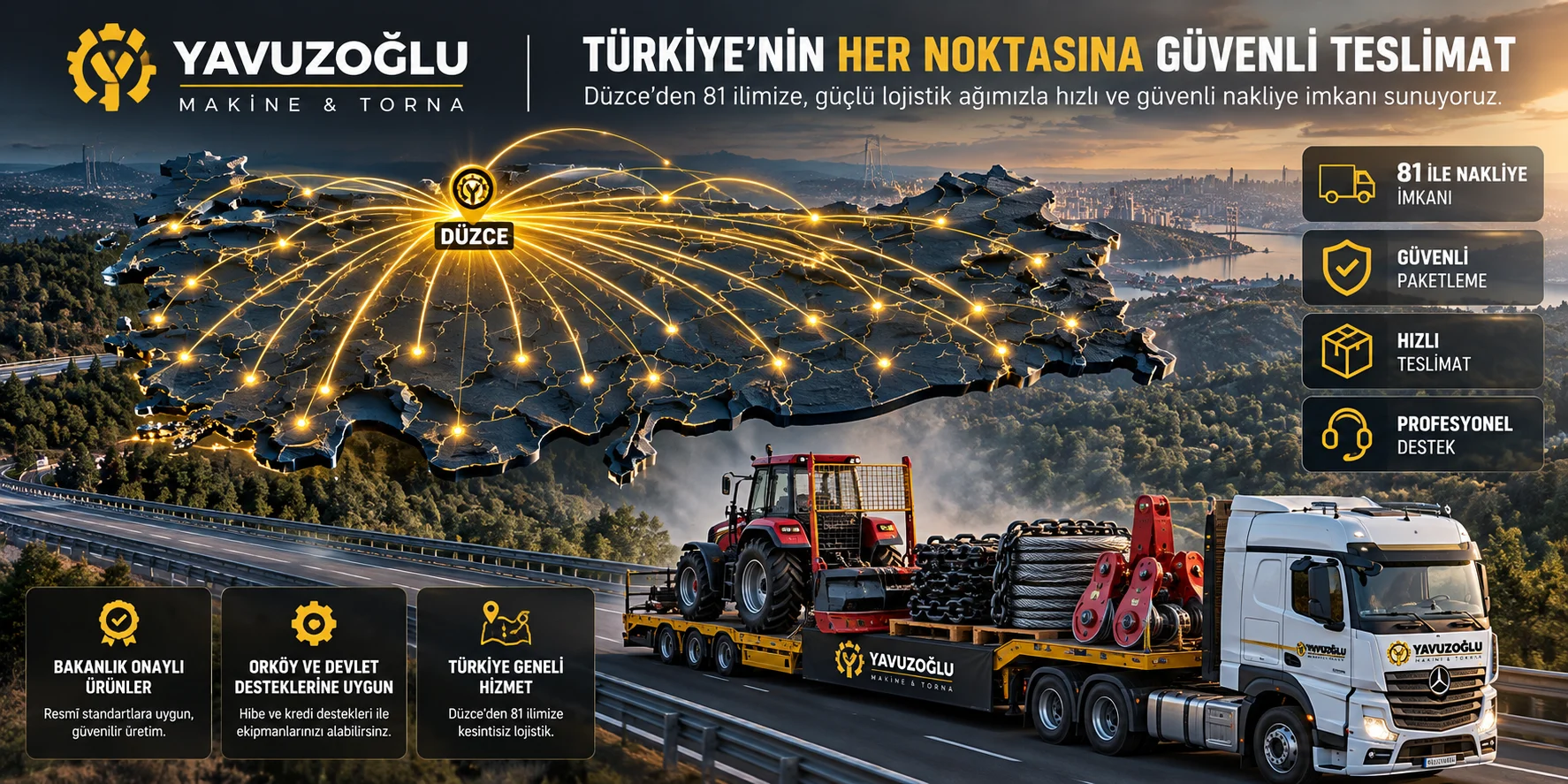 Düzce merkezinden Türkiye geneli 81 ile nakliye imkânı